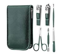 laxreheye Set di per unghie - Set di tagliaunghie per manicure e pedicure da 6 pezzi - Professionale per la cura della in acciaio portatile con borsa per il posto di lavoro o il salone di bellezza