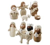laxreheye Set Presepe di Natale | Statua Religiosa 10 Pezzi - Set Presepe In Resina - per Esterno Interni Tavolo Famiglia Bambini Albero Di Natale Partito Dettagli
