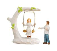 laxreheye Statua di coppia altalena, scultura d'amore romantico, statuetta decorativa in resina per scaffale TV, tavolo soggiorno, genitori, San casa