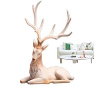 laxreheye Statua di renna, statuetta di renna, statuetta di cervo in resina creativa, statuette di renne natalizie in resina, artigianato di scultura di alce per mantello di interno