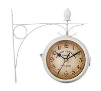 laxyy Orologio da Parete Rotondo nel da Appendere Un Doppia Faccia Un Due Facce Orologio da Stazione retrò Lampadario Rotondo Orologio da Parete per La Casa