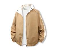 Lay U Home Giacca Reversibile per Uomo con Risvolto, Stile Coreano, a Tinta Unita, per Giovani, Due Stili in Uno, per Primavera e Autunno