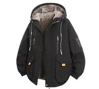 Lay U Home Piumino Uomo con Cappuccio Ampio e Imbottito Stile Parka, per l'inverno, Giaccone