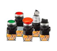 Lay39B Interruttore a pulsante La38-11Bn Auto-reset Rotazione 11X 11 m Arresto di emergenza Autobloccante 11Zs Con luce 1 Pz(Lay39b(la38)-11bnred)