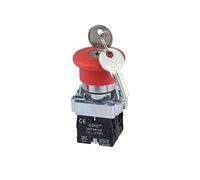 LAY5-BS145 Emergency Stop Push Botton with Key Mushroom Head 40mm Button Switch 2NO 2NC Switches