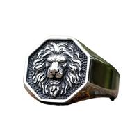 LAYCHEN Anelli Con Testa Di Leone 3d Dettagliati Per Uomo Donna Punk Trendy Prepotente Regalo Di Gioielli Animali Vintage