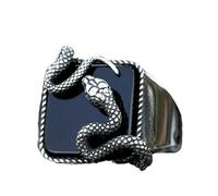 LAYCHEN Anello Da Uomo In Pietra Nera Punk Rock Nuovo Con Serpente 3d In Stile Gotico Biker Anel Gioielli Vintage