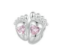 LAYCHEN Ciondolo A Forma Di Impronta D'amore In Argento Sterling 925 Per Donna, In Oro Bianco, Con Bracciale E Collana Originali, Accessori Fai Da Te