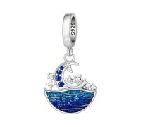 LAYCHEN Ciondolo Sea World Alba Sul Mare Chiaro Di Luna Adatto A Ciondoli Originali Perline Per La Creazione Di Gioielli