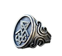 LAYCHEN Nuovi Anelli da Uomo Lucifero Satana Anello con Sigillo per Adolescenti Moda Gioielli Gotici da Regalo