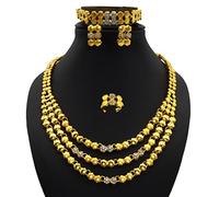 LAYCHEN Set Di Gioielli Africani Collana Multistrato Bracciale Orecchini Quadrati Per Donna Colore Oro Dubai Wedding Regali Di Gioielli Europei