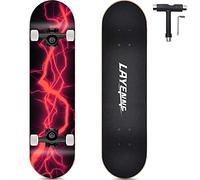 LAYENNE Skateboard,skateboard completo professionale da 31 * 8 pollici,tavola skateboard 7 strati acero,Staffa ABEC-11,adatto per adulto, principianti, ragazzi, ragazze, adolescenti e bambino-red