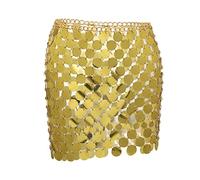 Layered Waist Chain Belt, Women Waist Chain for Dress Multilayer Hollow Sequins Belly Chain for Women Waist Belts(Gold)