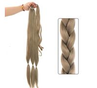 Layhou Parrucca intrecciata coda di cavallo capelli lunghi per le donne capelli sintetici alla moda con fascia coda di cavallo naturale pezzo di capelli per le donne 31 pollici 150 grammi 3