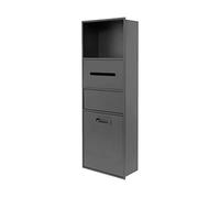 LaYiQimn Nicchia Doccia Doccia in Acciaio Inox, Supporto a Parete con cestello, Doppio Strato di stoccaggio Verticale per Gli Elementi Essenziali del Bagno (Grigio 30x86x14cm)