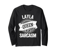 Layla Cute Queen of Sarcasm Layla Name Maglia a Manica
