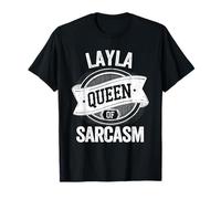 Layla Cute Queen of Sarcasm Layla Name Maglietta