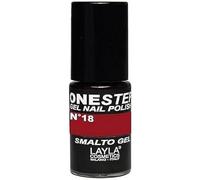 LAYLA ONE STEP Smalto Semipermanente in Gel 3-in-1 Veloce e Facile Applicazione Durata 3 Settimane Alta Pigmentazione Senza Strato di Dispersione 5ML Layla Cosmetics N.18 OPERA (Rosso)
