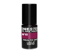 LAYLA ONE STEP Smalto Semipermanente in Gel 3-in-1 Veloce e Facile Applicazione Durata 3 Settimane Alta Pigmentazione Senza Strato di Dispersione 5ML Layla Cosmetics N.15 BLUEBERRY (Rosso)
