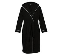 LAYNENBURG Accappatoio Uomo in spugna - Cappuccio - lungo - 100% Cotone (360g/m2) - OEKO TEX Standard 100 - Taglia (L, Nero)