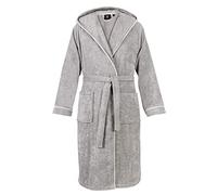 LAYNENBURG Accappatoio Uomo in spugna - Cappuccio - lungo - 100% Cotone (360g/m2) - OEKO TEX Standard 100 - Taglia (L, Grigio)