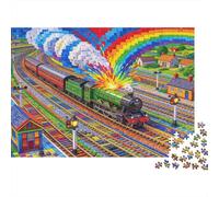 Layout in miniatura della ferrovia a vapore Heritage Puzzle in Legno Impermeabile DIY Puzzles Da 1000 Pezzi Regali Per Adulti Divertenti Per Decorazioni Domestiche