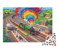 Layout in miniatura della ferrovia a vapore Heritage Puzzle in Legno Impermeabile Puzzles Da 1000 Pezzi Per Adulti Divertenti Giochi Educativi