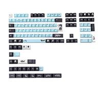 Layout Keycap Set 134 Key Cherry Profile PBT 5 lati per tastiera meccanica per 61/87/104/108 Keys blu e nero per tastiera meccanica Cherry Proile Altezza