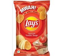 Lay's Crispy Wavy Chips and Snacks (confezione da 4) perfetto per spuntini deliziosi e tortuosi regali venduti da Kidzbuzz (Lay's Spanish Tomato Tango)