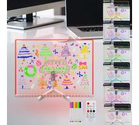 Laysinly Lavagna Acrilica a Secco con Base Illuminata, 30x40 CM, 7 Cambi Colore, Telecomando, Timer, Regolazione Luminosità, Grande Lavagna Note a LED, 7 Pennarelli, Menu/Promemoria