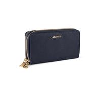 Lazarotti Bologna Leather Double Zip Around Wallet Navy