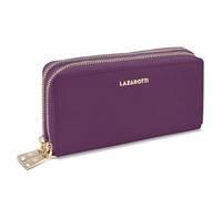 Lazarotti Bologna XL Portafoglio da donna in pelle | 2 grandi scomparti con cerniera, 20 scomparti per carte di credito, portamonete, protezione RFID | 20 x 4 x 11 cm, Viola, taglia unica, Classico