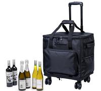 Lazenne Borsa Porta Vino da Viaggio - Portabottiglie da 6 Bottiglie - Borsa per il Trasporto del Vino per Professionisti e Appassionati. Trolley 3 in 1 con Borsa Termica Isolata e Divisori Removibili