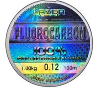 LAZER LINE Filo da Pesca Trasparente Fluorocarbon 100m DIA 0,12mm Test 1,0kg - Lenza da Pesca Trota Lago Carpa Luccio - Lenze Spinning per Aqua Dolce e Salata - Method Feeder Kit - Fishing Accessories