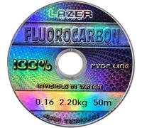 LAZER LINE Filo da Pesca Trasparente Fluorocarbon 50m DIA 0,16mm Test 2,2kg - Lenza da Pesca Trota Lago Carpa Luccio - Lenze Spinning per Aqua Dolce e Salata - Method Feeder Kit - Fishing Accessories