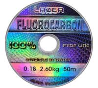 LAZER LINE Filo da Pesca Trasparente Fluorocarbon 50m DIA 0,18mm Test 2,6kg - Lenza da Pesca Trota Lago Carpa Luccio - Lenze Spinning per Aqua Dolce e Salata - Method Feeder Kit - Fishing Accessories