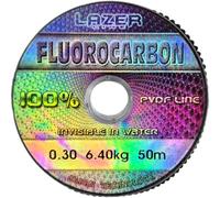 LAZER LINE Filo da Pesca Trasparente Fluorocarbon 50m DIA 0,30mm Test 6,4kg - Lenza da Pesca Trota Lago Carpa Luccio - Lenze Spinning per Aqua Dolce e Salata - Method Feeder Kit - Fishing Accessories