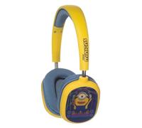 Lazerbuilt Lenticolare Minions Cuffie Bluetooth e cablate (2 in 1) | Microfono incorporato, effetti sonori dei Minions, archetto regolabile, audio di qualità stereo