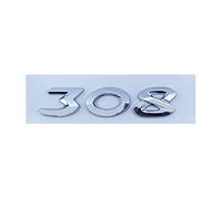 LAZIRO 3D ABS Chrome Nero Auto Posteriore Tronco della Decalcomania Distintivo Dell'emblema Lettere Numero Sticker Fit for Peugeot 206 207 301 307 308 408 508 Accessori (Color : 308 Silver New)