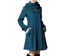 LAZIRO Donne Autunno E Inverno Solido Colorato Giacca Nel Lungo Con Cappuccio Doppio Petto Pendolare Casual Cape Trench Coat Donne Cappotto