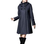 LAZIRO Donne Autunno E Inverno Solido Colorato Giacca Nel Lungo Con Cappuccio Doppio Petto Pendolare Casual Cape Trench Coat Donne Cappotto