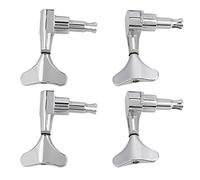 Lazmin112 2l2r Bottone a Forma Di Coda Di Pesce Sigillato, Mollette per Accordatura per Basso Elettrico Teste MECCANICHE Manopole Cromato per Chitarra Jazz Elettrica Basso o Strumenti Di (SILVER)