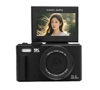 Lazmin112 5K Fotocamera Digitale, 75 Mp, 180° 3 Pollici Schermo Ribaltabile, 18X Zoom, Doppia Batteria, Autofocus, Connettività Wi-Fi, Microfono Integrato, Stabilizzatore d'Immagine (BLACK)