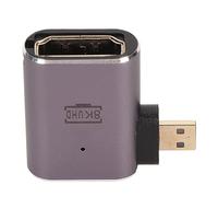 Lazmin112 Adattatore da Mini Maschio aFemmina Ad Angolo Retto 8K, Lega di Alluminio, 3D, 48 Gbps,Dolby