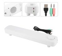 Lazmin112 Altoparlante per Computer, Altoparlante Subwoofer Stereo da Tavolo a Dovuto, 3,5 Mm per Jack Universale, Compatibile con Telefoni Cellulari e Tablet (WHITE)