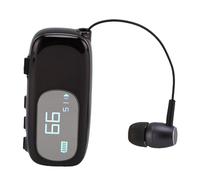 Lazmin112 Auricolare Bluetooth con, Cuffie Wireless Ergonomiche Retrattili con Display LCD Digitale di Alimentazione e Avviso di Vibrazione, per Guidare Affari (brillante elettrolitico)