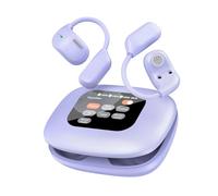 Lazmin112 Auricolari Traduttori Linguistici Ai, 130+ Lingue Traduzione, Gancio Auricolare Con Memoria 45°, Led Schermo Touch, 120 Ore In Standby, Cuffie Da Gioco a Bassa Latenza (PURPLE)