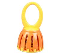 Lazmin112 Bambini in Gabbia Campanello, Facile da Capire in Plastica Divertimento in Plastica in Gabbia Campana Rassel Orff Educazione per Giocare (W215 Orange e Giallo)