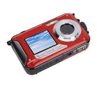 Lazmin112 Camera Impermeabile, Vaso a Batteria Sigillato 2,7K 48 MP 11 Piedi Subacquee Doppie Schermi per il Viaggio (rosso)