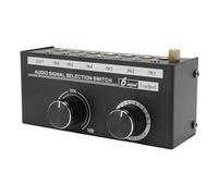 Lazmin112 Commutatore a 6 Ingressi e 1 Uscita, Selettore da 3,5 Mm a 6,35 Mm con Controllo del Volume e Jack Placcati in Oro, per PC, Telefono, Laptop, Cuffie